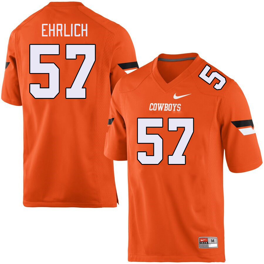 Men #57 Osker Ehrlich Oklahoma State Cowboys College Football Jerseys Stitched-Orange - Click Image to Close